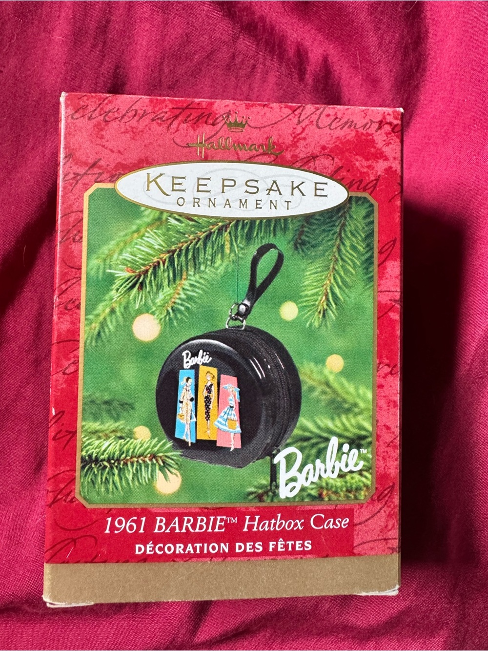 Barbie Keepsake 1961 Barbie Hatbox Case Ornament Box